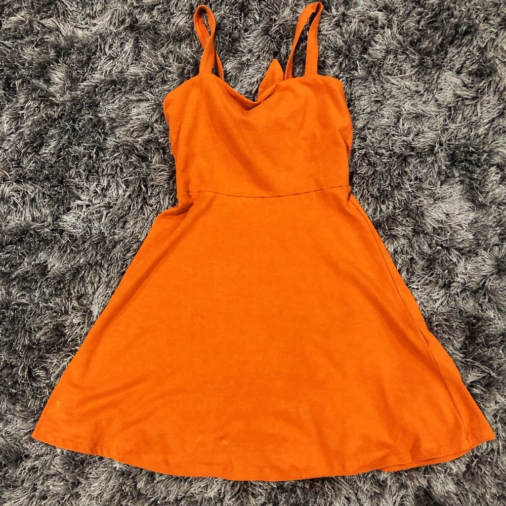 Orange skater dress